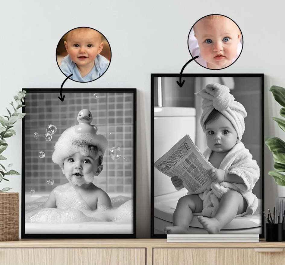 Funny Custom Kids Portrait - Personalized Art Decor